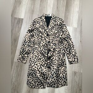 Newport News Tan and Black Polka Dot Coat